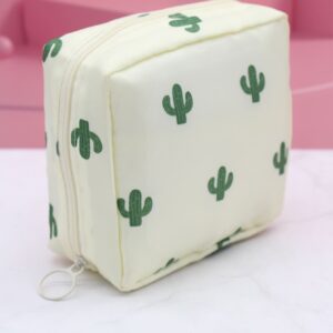 1pc Beige Plant Portable Boutique Travel Makeup Bag For Women Girls